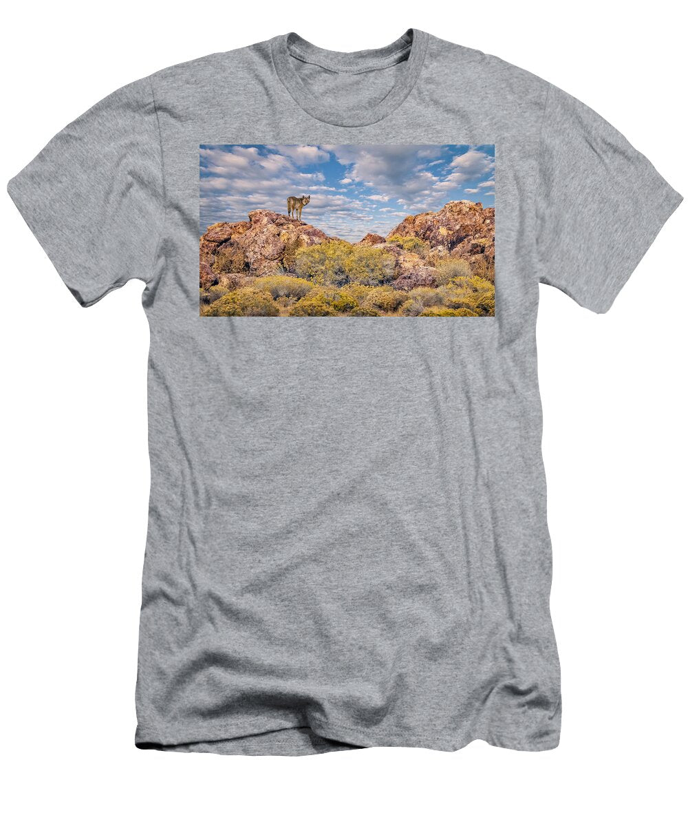 Coyote on the Rocks Rick Mosher T-Shirt