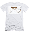 Coyote Walking in the Snow Amongst Pinecones Sierra De San Claudio Contreras Natureplcom T-Shirt