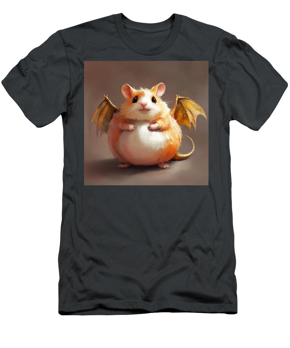 Cute Chubby Hamster with Golden Wings and Tail Momeno Bepo T-Shirt