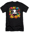 Cute Ferret in a Flower Garden Colorful Floral Animals Black Dhbubble T-Shirt
