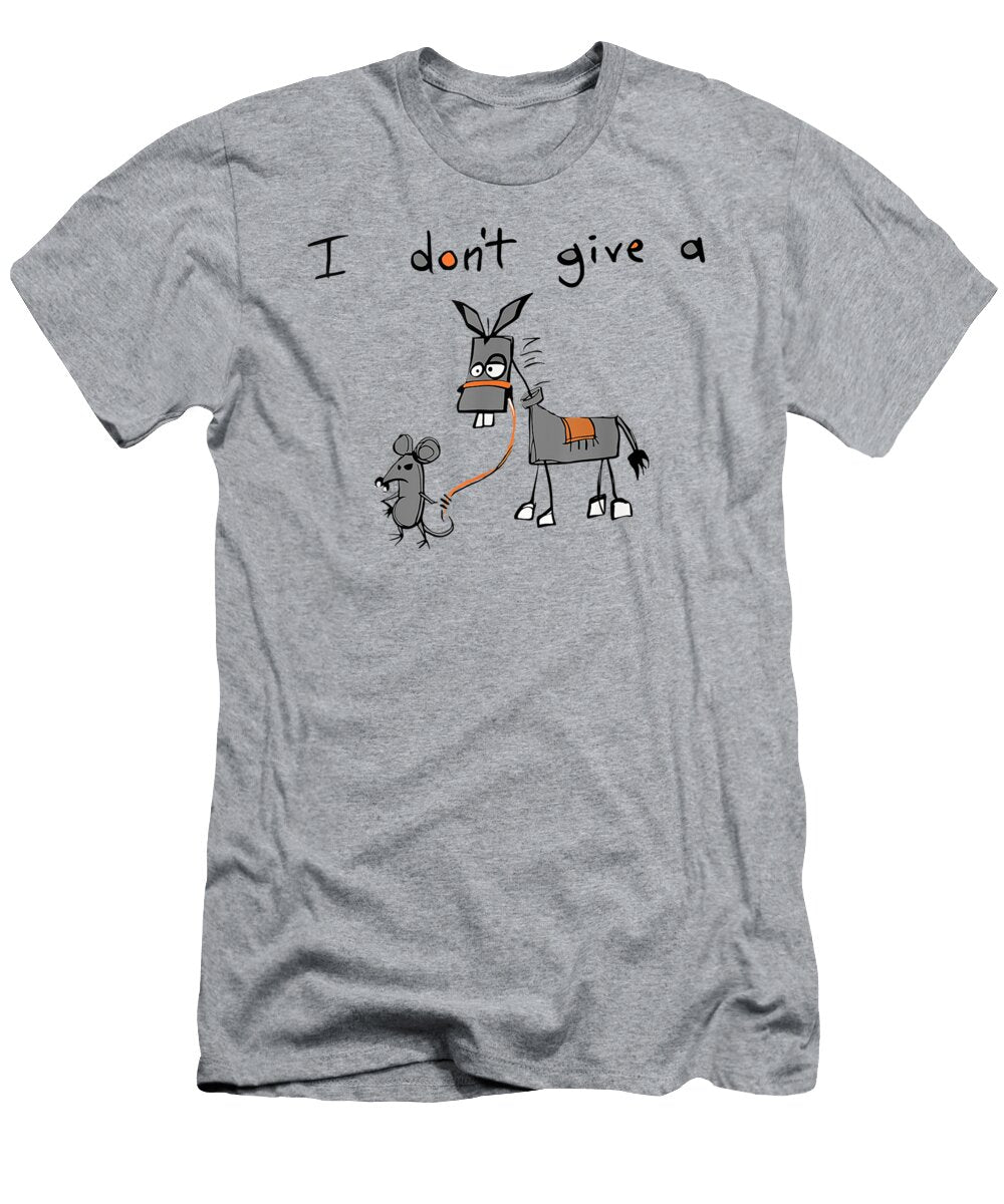 Funny Mouse Walking a Donkey I Dont Give Rats Ass Ralphie Irene T-Shirt