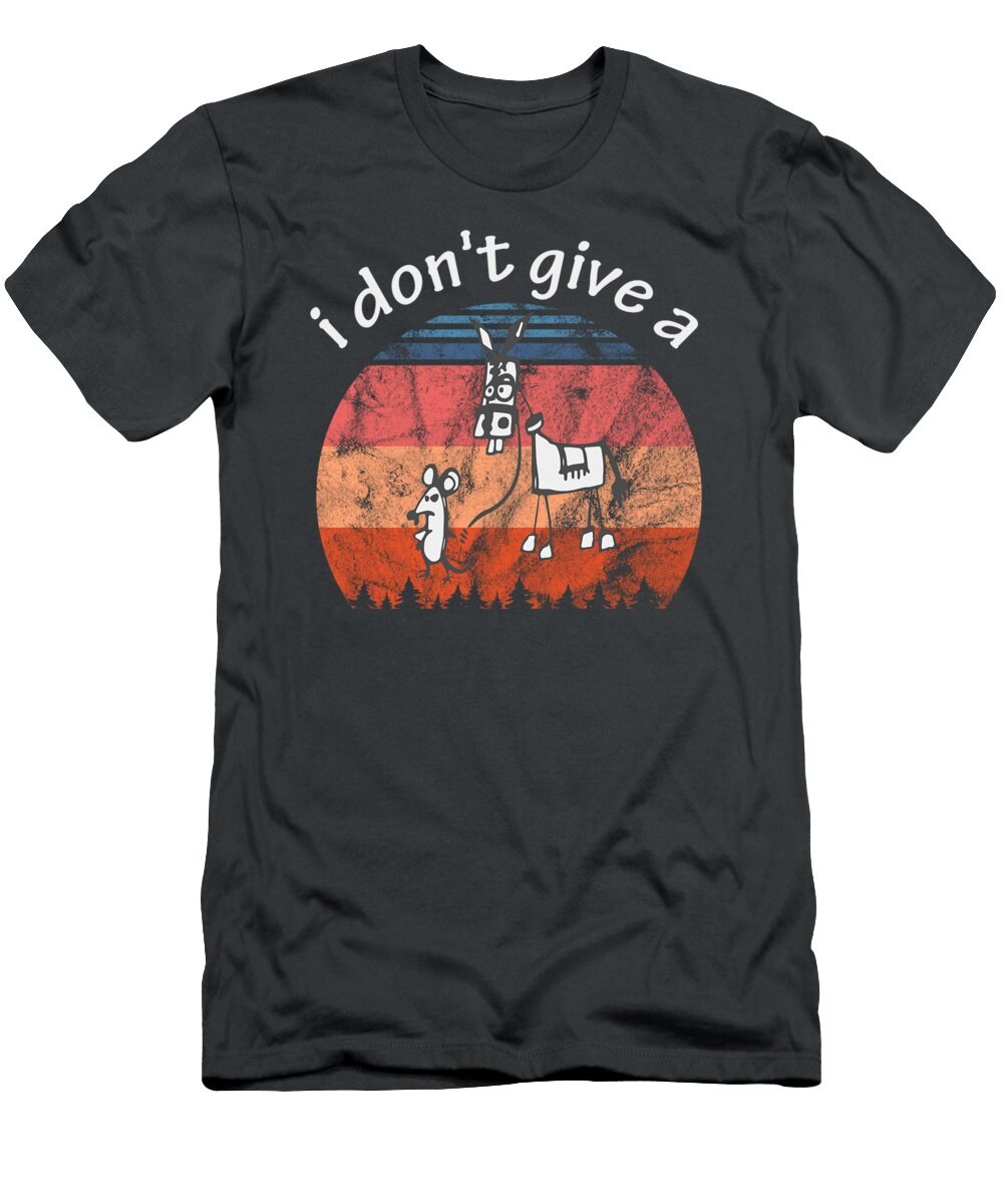 I Dont Give a Rats Ass Mouse Walking Donkey Vintage Retro Casen Kushum T-Shirt