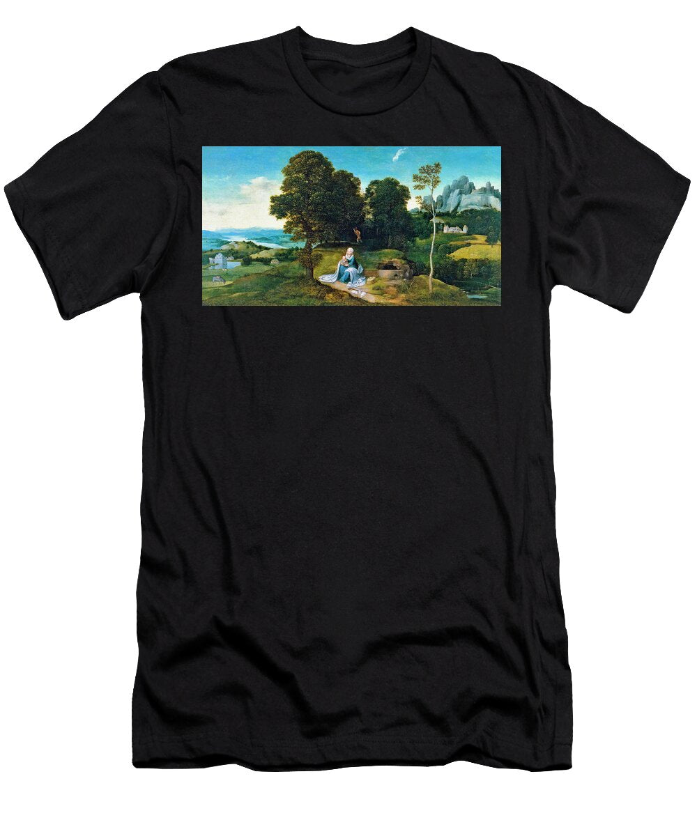 Landscape with the Flight Into Egypt By Joachim Patinir 1516 Joachim Patinir T-Shirt