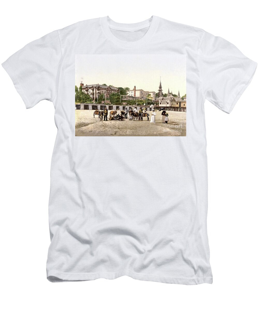 Riding Donkeys on the Beach At Heringsdorf Germany 1895 Postcard German Photographer T-Shirt